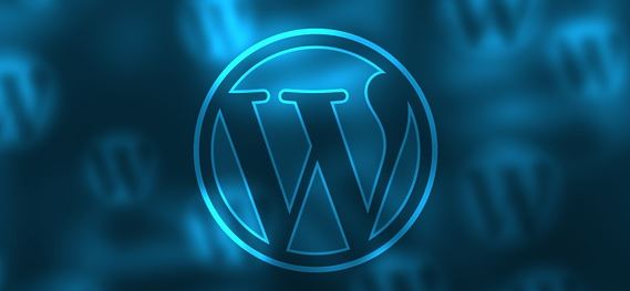 WordPress logo glowing in blue on dark background, illustrating a WordPress security update article