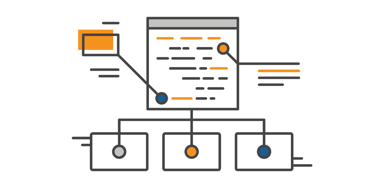Diagram illustrating a website sitemap structure with a parent page linking to three child pages